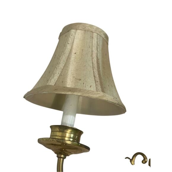 Vintage Leviton Dutch Colonial Style Solid Brass Two Wall Light Sconce with Shad - Picture 3 of 6